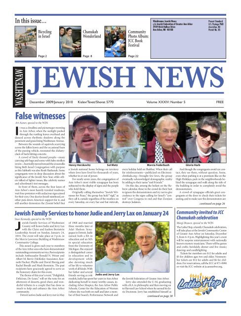 December 09-January - Washtenaw Jewish News