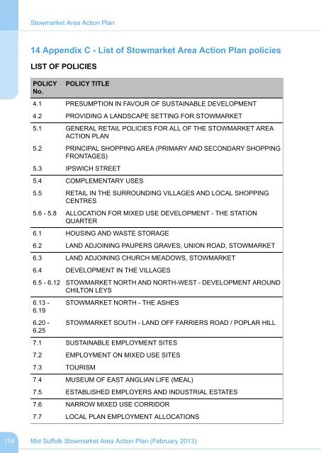 Adopted Stowmarket Area Action Plan - Mid Suffolk District Council