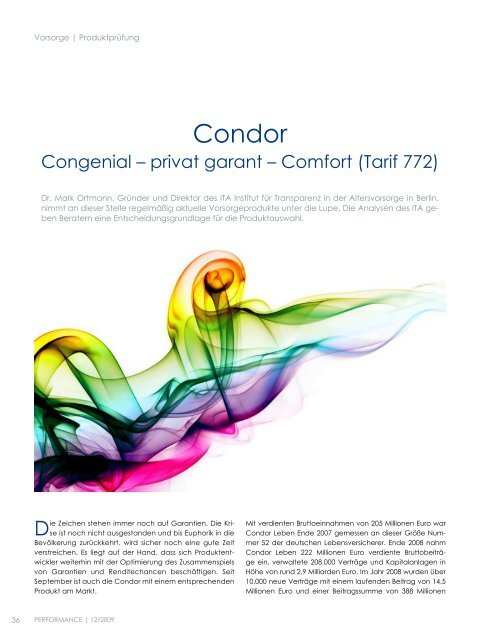 Condor - Congenial privat garant Comfort (Tarif 772) - ITA