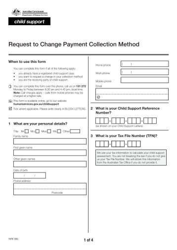 Request to Change Payment Collection Method form