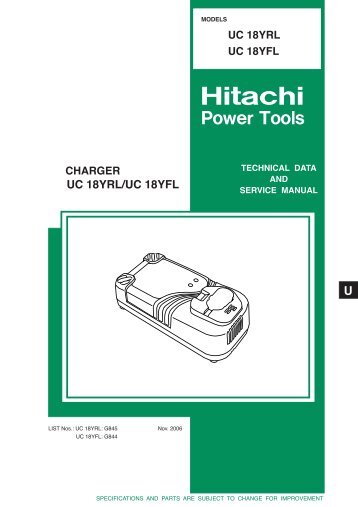 CHARGER Model UC 18YRL - Hitachi