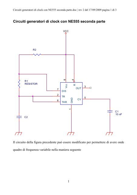 Circuiti generatori di clock con NE555 seconda parte