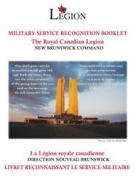 We Remember. - Royal Canadian Legion New Brunswick Command