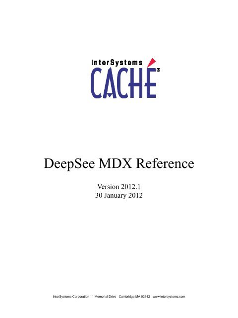 DeepSee MDX Reference - InterSystems Documentation