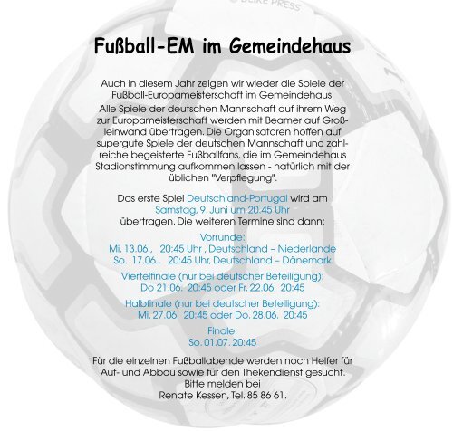 Fußball-EM im Gemeindehaus - Evangelische Heiland ...