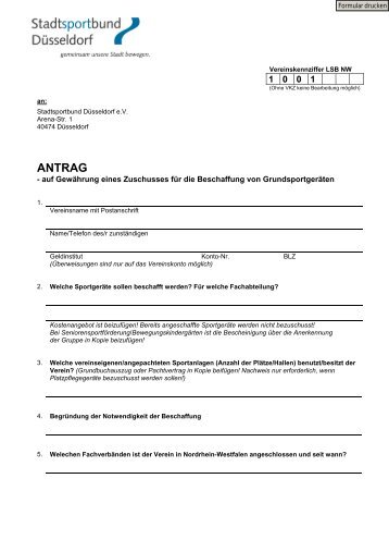 ANTRAG - Stadtsportbund Düsseldorf