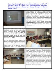 Three Days Training Program on 'eUparjan ... - Madhya Pradesh