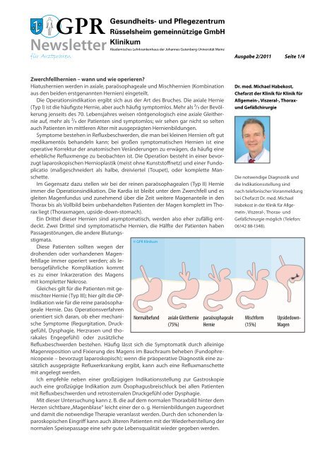 Newsletter fÃ¼r Arztpraxen 2-2011 - GPR Gesundheits- und ...