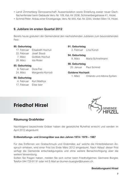 Dorfblatt 82 - Gemeinde Hirzel