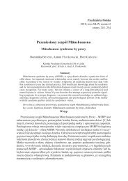 Przeniesiony zespÃ³Å MÃ¼nchausena 245â254 - Psychiatria Polska