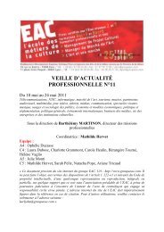 110527 VEILLE ACTU PRO N°11 - Groupe EAC