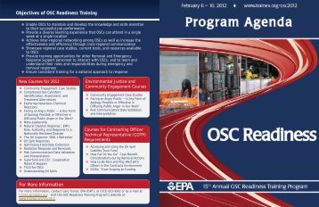 OSC Readiness Training Program agenda