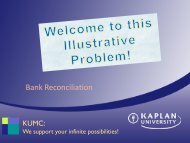 Bank Reconciliation - Kaplan University | KU Campus