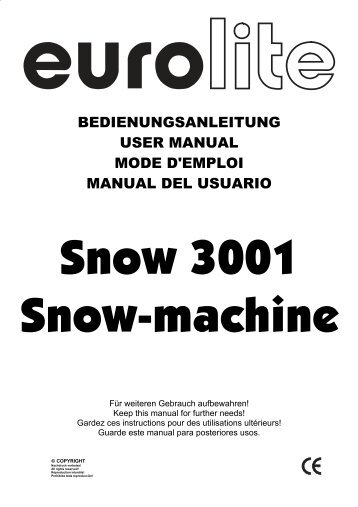 EUROLITE Snow 3001 Snow machine - SSH Party-Team