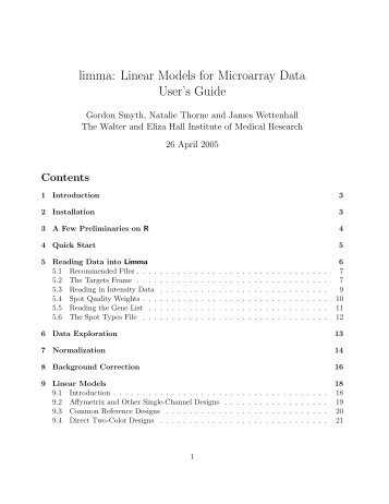 limma: Linear Models for Microarray Data User's Guide