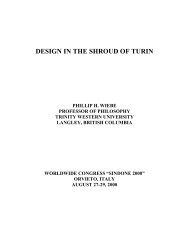 Design in the Shroud of Turin - The Shroud of Turin Website