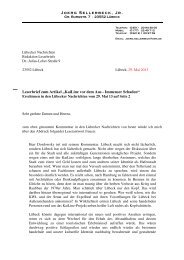 LN - eingereichter Leserbrief zum Artikel -KaiLine vor dem Aus