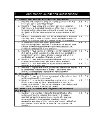 AML_Questionnaire as per the Wolfsberg Group - Stadtsparkasse ...