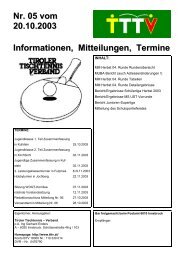 Nr.05 vom 20.10.2003 - Tiroler Tischtennis-Verband - - TTTV