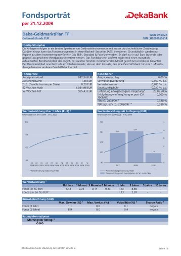 Deka-GeldmarktPlan TF per 31.12.2009