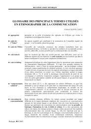 119. Glossaire des principaux termes utilisÃ©s en ethnographie de la ...