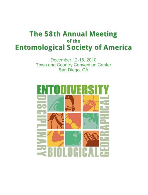 PROgRAM iNFORMATiON - Entomological Society of America