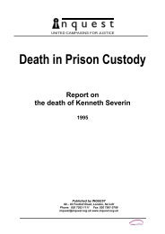 INQUEST's briefing on the death of Kenneth Severin