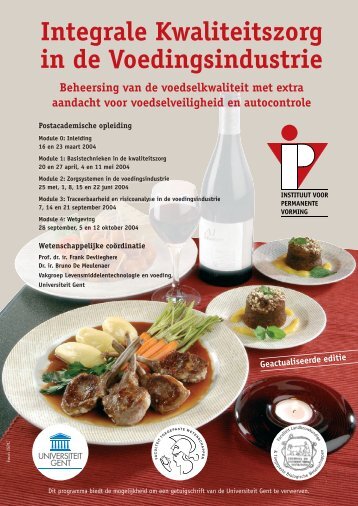 Integrale Kwaliteitszorg in de Voedingsindustrie - IVPV - Instituut ...