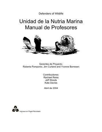 Unidad de la Nutria Marina Manual de Profesores - Kids' Planet