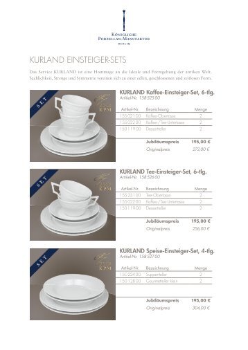 KURLAND EINSTEIGER-SETS - KPM