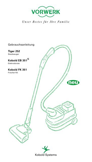 Gebrauchsanleitung Tiger 252 Kobold EB 351 Kobold FK ... - Vorwerk