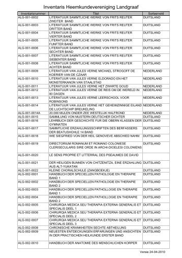Inventaris excel 24-04-10 - Heemkundevereniging Landgraaf