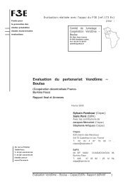 Evaluation du partenariat VendÃ´me Å Boulsa - F3E