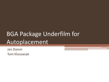 Package Underfilm for Autoplacement - SMTA