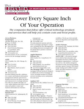 Cover Every Square Inch Of Your Operation - Servicing Management