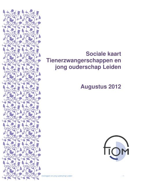 Sociale kaart Tienerzwangerschappen en jong ouderschap Leiden ...