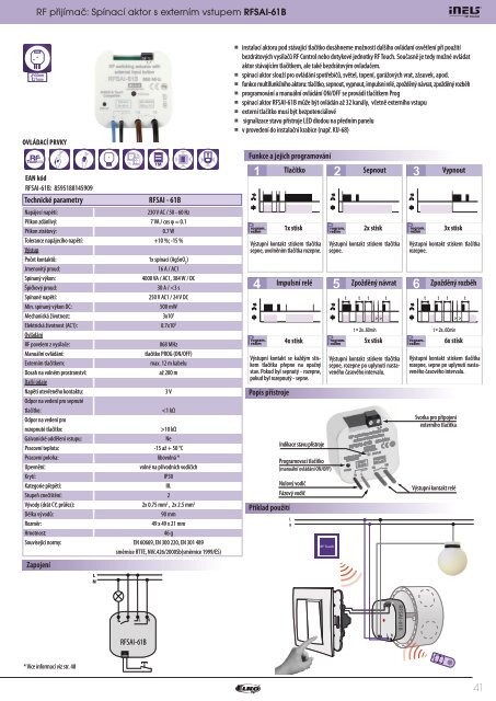 NovÃ½ technickÃ½ katalog iNELS RF Control - ELKO EP, sro