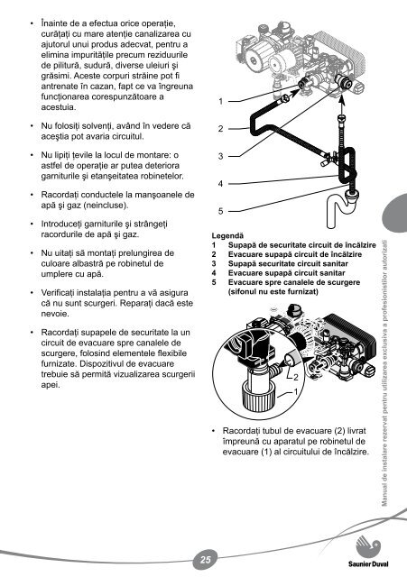 Manual instalare centrala termica pe gaz Saunier Duval ... - Calor