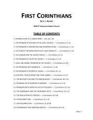 FIRST CORINTHIANS - Tabernacle Baptist Church