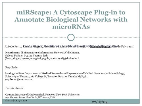 miRScape: A Cytoscape Plug-in to Annotate Biological Networks ...