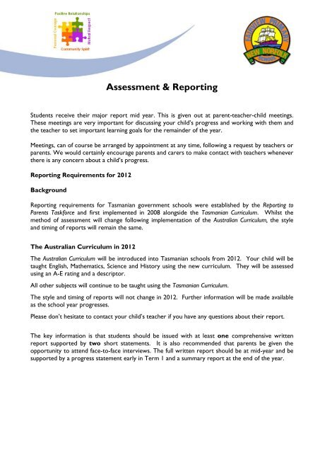 Assessment & Reporting - Department of Education Schools Websites