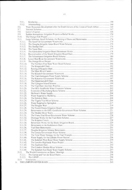 TABLE OF CONTENTS - Water Research Commission