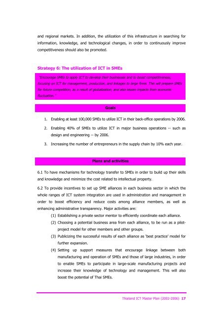 Thailand ICT Master Plan (2002-2006). - Nectec