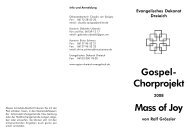 Gospel- Chorprojekt Mass of Joy - Evangelische Stadtkirche Langen