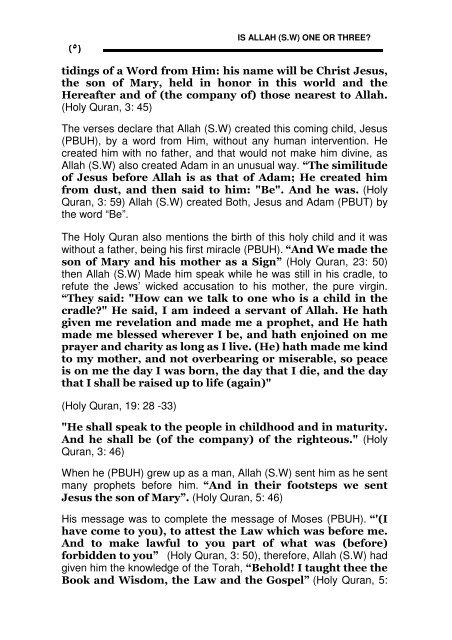 is allah (sw) one or three? - Islam Center