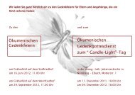 Gedenkfeiern für Eltern frühverstorbener Kinder - Klinikum Nürnberg