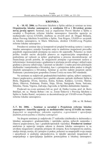 KRONIKA - Pravni Fakultet