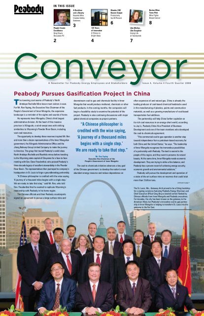 Peabody Pursues Gasification Project in China - Peabody Energy