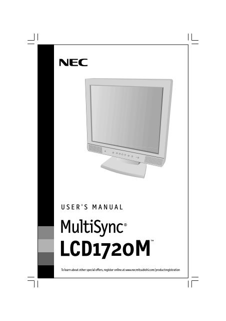 NEC LCD1720M 17" LCD Monitor Manual - PDF