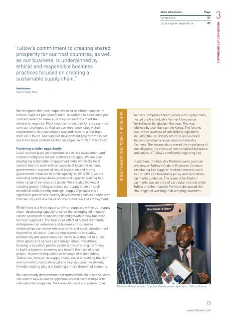 Tullow Oil plc 2011/2012 Corporate Responsibility Report - The Group